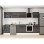 Alvinka 330X210 cm High Gloss Mutfak Dolabı M-E90S60S60-2 Antrasit - Suntalam