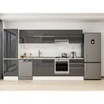 Alvinka 330X210 cm High Gloss Mutfak Dolabı MB-E90B60S60-1 Antrasit - Suntalam