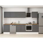 Alvinka 330X210 cm Klasik Mebran Mutfak Dolabı M-E90S60S60-2 Antrasit - Suntalam