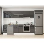 Alvinka 360X222 cm High Gloss Mutfak Dolabı MB-E80S40S40-1 Antrasit - Suntalam
