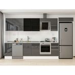 Alvinka 360X222 cm High Gloss Mutfak Dolabı MB-E80S40S40-3 Antrasit - Suntalam