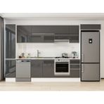 Alvinka 360X222 cm High Gloss Mutfak Dolabı MBB-E80B40S40-1 Antrasit - Suntalam