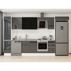 Alvinka 360X222 cm High Gloss Mutfak Dolabı MBB-E80B40S40-3 Antrasit - Suntalam