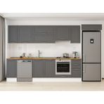 Alvinka 360X222 cm Klasik Mebran Mutfak Dolabı MB-E80S40S40-1 Antrasit - Suntalam