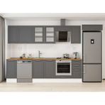 Alvinka 360X222 cm Klasik Mebran Mutfak Dolabı MB-E80S40S40-3 Antrasit - Suntalam
