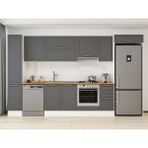 Alvinka 360X222 cm Klasik Mebran Mutfak Dolabı MBB-E80B40S40-1 Antrasit - Suntalam