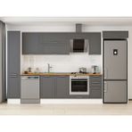 Alvinka 360X222 cm Klasik Mebran Mutfak Dolabı MBB-E80B40S40-2 Antrasit - Suntalam