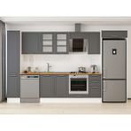 Alvinka 360X222 cm Klasik Mebran Mutfak Dolabı MBB-E80B40S40-3 Antrasit - Mdf