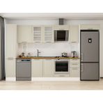 Alvinka 360X222 cm Klasik Mebran Mutfak Dolabı MBB-E80B40S40-3 Kumtaşı - Mdf - Kum Beji