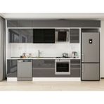 Alvinka 360X240 cm High Gloss Mutfak Dolabı MB-E80S40S40-3 Antrasit - Suntalam