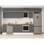 Alvinka 360X240 cm Klasik Mebran Mutfak Dolabı MB-E80S40S40-2 Antrasit - Mdf