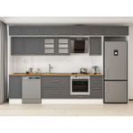 Alvinka 360X240 cm Klasik Mebran Mutfak Dolabı MB-E80S40S40-3 Antrasit - Suntalam