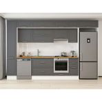 Alvinka 360X240 cm Klasik Mebran Mutfak Dolabı MBB-E80B40S40-1 Antrasit - Suntalam