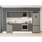 Alvinka 360X240 cm Klasik Mebran Mutfak Dolabı MBB-E80B40S40-2 Antrasit - Mdf