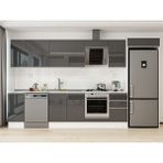 Alvinka 365X222 cm High Gloss Mutfak Dolabı MB-E80S40S45-2 Antrasit - Suntalam
