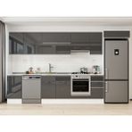 Alvinka 365X222 cm High Gloss Mutfak Dolabı MB-E80S45S40-1 Antrasit - Suntalam