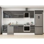 Alvinka 365X222 cm High Gloss Mutfak Dolabı MB-E80S45S40-2 Antrasit - Suntalam