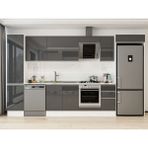 Alvinka 365X222 cm High Gloss Mutfak Dolabı MBB-E80B45S40-2 Antrasit - Suntalam