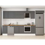 Alvinka 365X222 cm Klasik Mebran Mutfak Dolabı MB-E80S45S40-2 Antrasit - Mdf