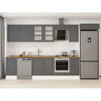 Alvinka 365X222 cm Klasik Mebran Mutfak Dolabı MB-E80S45S40-3 Antrasit - Suntalam