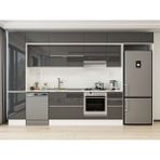 Alvinka 365X240 cm High Gloss Mutfak Dolabı MBB-E80B45S40-1 Antrasit - Suntalam
