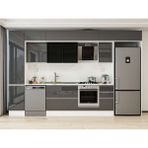 Alvinka 365X240 cm High Gloss Mutfak Dolabı MBB-E80B45S40-3 Antrasit - Suntalam