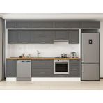 Alvinka 365X240 cm Klasik Mebran Mutfak Dolabı MB-E80S40S45-1 Antrasit - Suntalam
