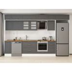 Alvinka 365X240 cm Klasik Mebran Mutfak Dolabı MB-E80S40S45-3 Antrasit - Mdf