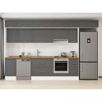 Alvinka 365X240 cm Klasik Mebran Mutfak Dolabı MB-E80S45S40-1 Antrasit - Mdf
