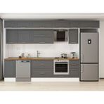 Alvinka 365X240 cm Klasik Mebran Mutfak Dolabı MB-E80S45S40-2 Antrasit - Suntalam