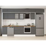 Alvinka 365X240 cm Klasik Mebran Mutfak Dolabı MB-E80S45S40-3 Antrasit - Mdf