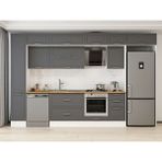 Alvinka 365X240 cm Klasik Mebran Mutfak Dolabı MBB-E80B40S45-2 Antrasit - Mdf