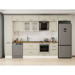 Alvinka 365X240 cm Klasik Mebran Mutfak Dolabı MBB-E80B40S45-3 Kumtaşı - Mdf - Kum Beji
