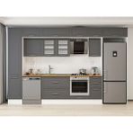 Alvinka 365X240 cm Klasik Mebran Mutfak Dolabı MBB-E80B45S40-3 Antrasit - Mdf