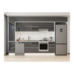 Alvinka 370X240 Cm Mutfak Dolabı, Mbb E90B40S40 1 Antrasit Suntalam
