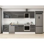 Alvinka 390X222 cm High Gloss Mutfak Dolabı MB-E80S60S50-2 Antrasit - Suntalam