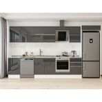 Alvinka 390X222 cm High Gloss Mutfak Dolabı MB-E90S50S50-2 Antrasit - Suntalam
