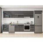 Alvinka 390X222 cm High Gloss Mutfak Dolabı MB-E90S60S40-1 Antrasit - Suntalam