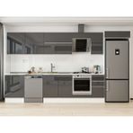 Alvinka 390X222 cm High Gloss Mutfak Dolabı MB-E90S60S40-2 Antrasit - Suntalam