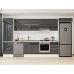 Alvinka 390X222 cm High Gloss Mutfak Dolabı MBB-E80B60S50-1 Antrasit - Suntalam