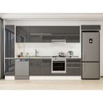 Alvinka 390X222 cm High Gloss Mutfak Dolabı MBB-E90B40S60-1 Antrasit - Suntalam