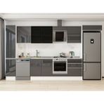 Alvinka 390X222 cm High Gloss Mutfak Dolabı MBB-E90B40S60-3 Antrasit - Suntalam