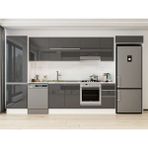 Alvinka 390X222 cm High Gloss Mutfak Dolabı MBB-E90B60S40-1 Antrasit - Suntalam