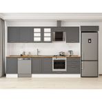 Alvinka 390X222 cm Klasik Mebran Mutfak Dolabı MB-E80S50S60-3 Antrasit - Suntalam