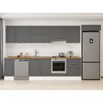 Alvinka 390X222 cm Klasik Mebran Mutfak Dolabı MB-E90S40S60-1 Antrasit - Suntalam