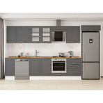 Alvinka 390X222 cm Klasik Mebran Mutfak Dolabı MB-E90S40S60-3 Antrasit - Mdf