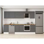 Alvinka 390X222 cm Klasik Mebran Mutfak Dolabı MB-E90S50S50-2 Antrasit - Suntalam