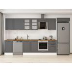 Alvinka 390X222 cm Klasik Mebran Mutfak Dolabı MB-E90S50S50-3 Antrasit - Suntalam