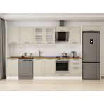 Alvinka 390X222 cm Klasik Mebran Mutfak Dolabı MB-E90S50S50-3 Kumtaşı - Mdf - Kum Beji