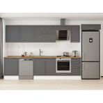 Alvinka 390X222 cm Klasik Mebran Mutfak Dolabı MB-E90S60S40-2 Antrasit - Suntalam